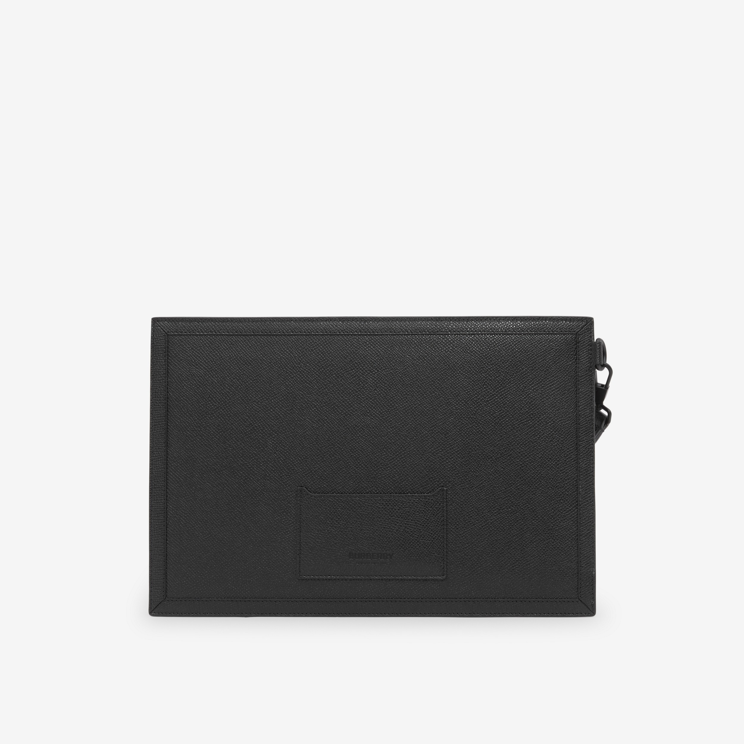 Rabbit Embossed Grainy Leather Zip Pouch in Black - Men | Burberry® Official - 4