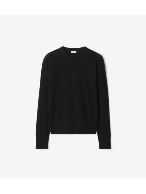 Shop Burberry Wool Sweater In Black