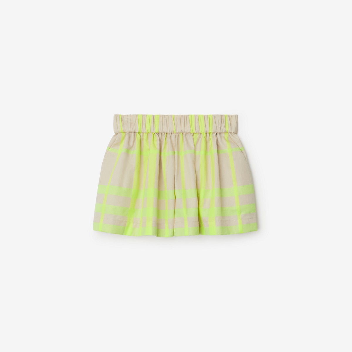 Burberry Kids'  Childrens Check Cotton Blend Shorts In Vivid Lime