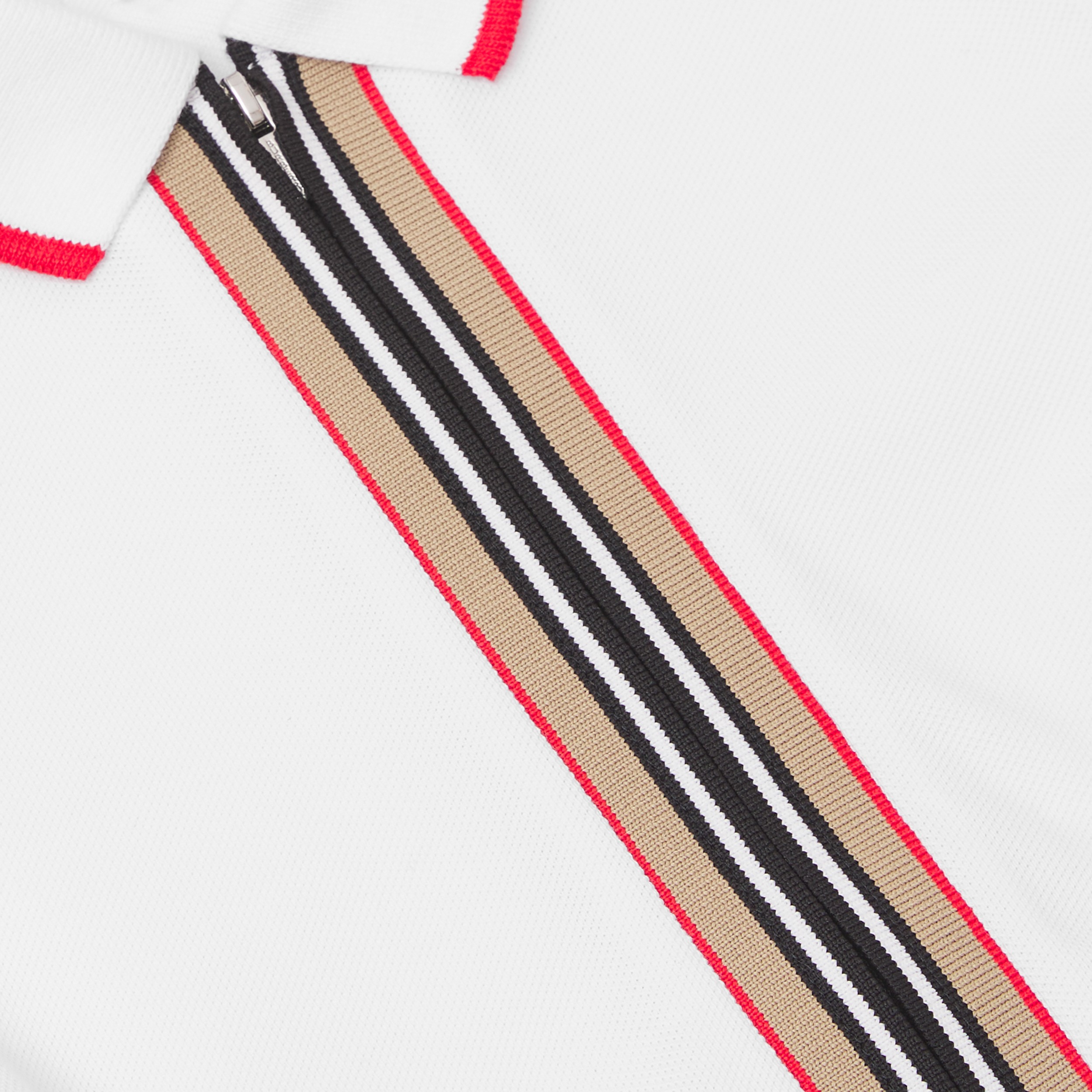 Icon Stripe Trim Cotton Piqué Polo Shirt Dress in White | Burberry® Official - 2