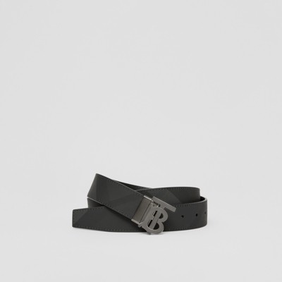 TB Belt in Leather and Check