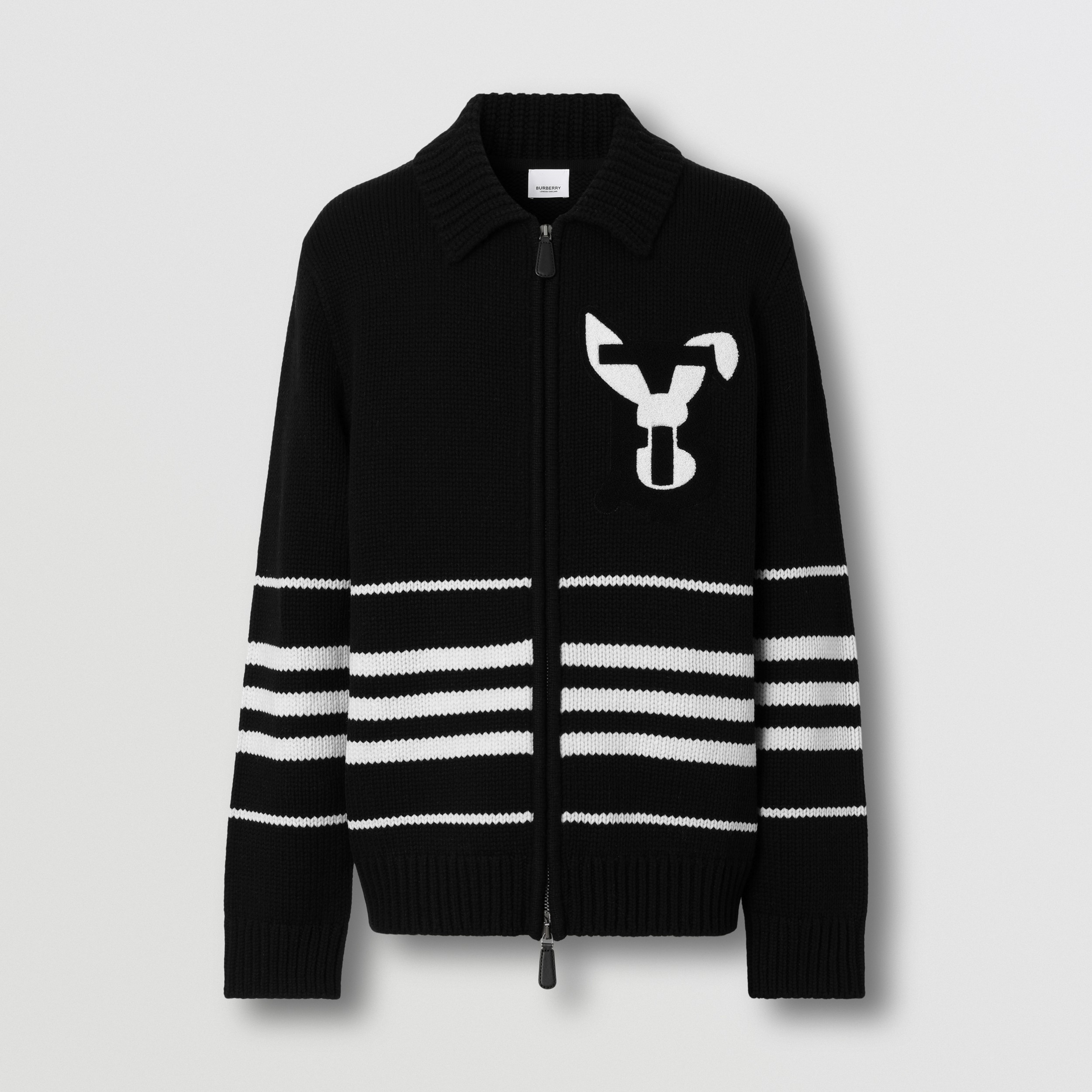 Rabbit Appliqué Wool Oversized Jacket in Black - Men | Burberry® Official - 4