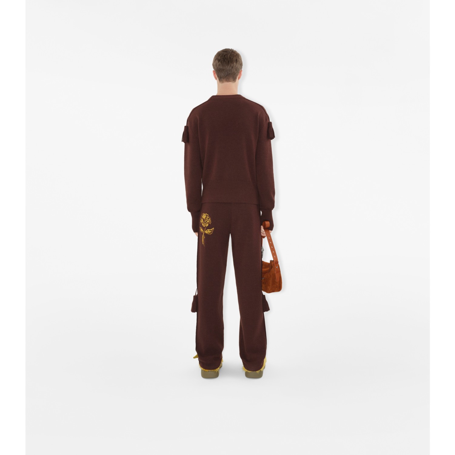 Rose Wool Blend Sweater in Treacle - Men | Burberry® Official