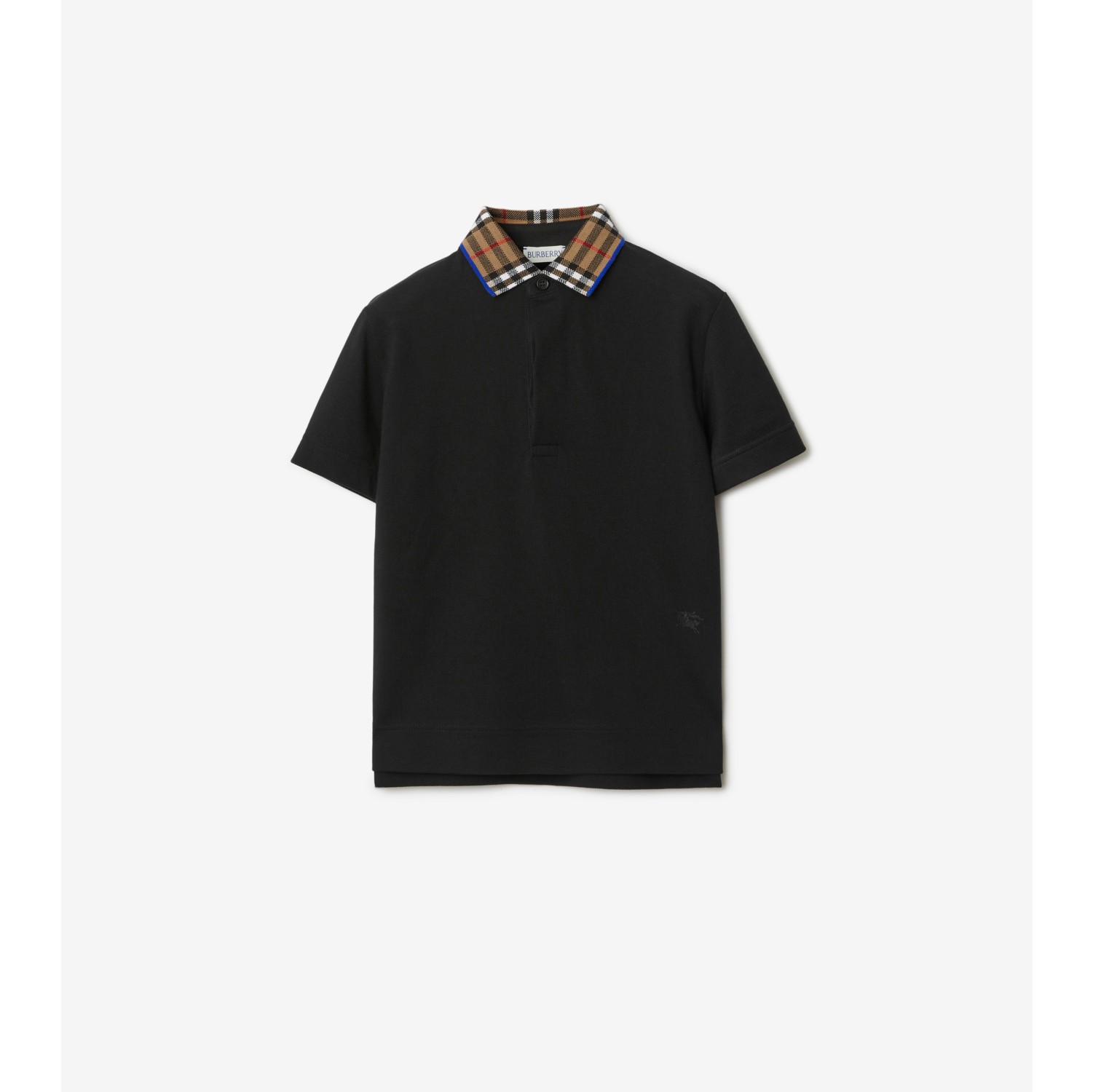 チェックカラー コットンポロシャツ (ブラック) | Burberry®公式サイト