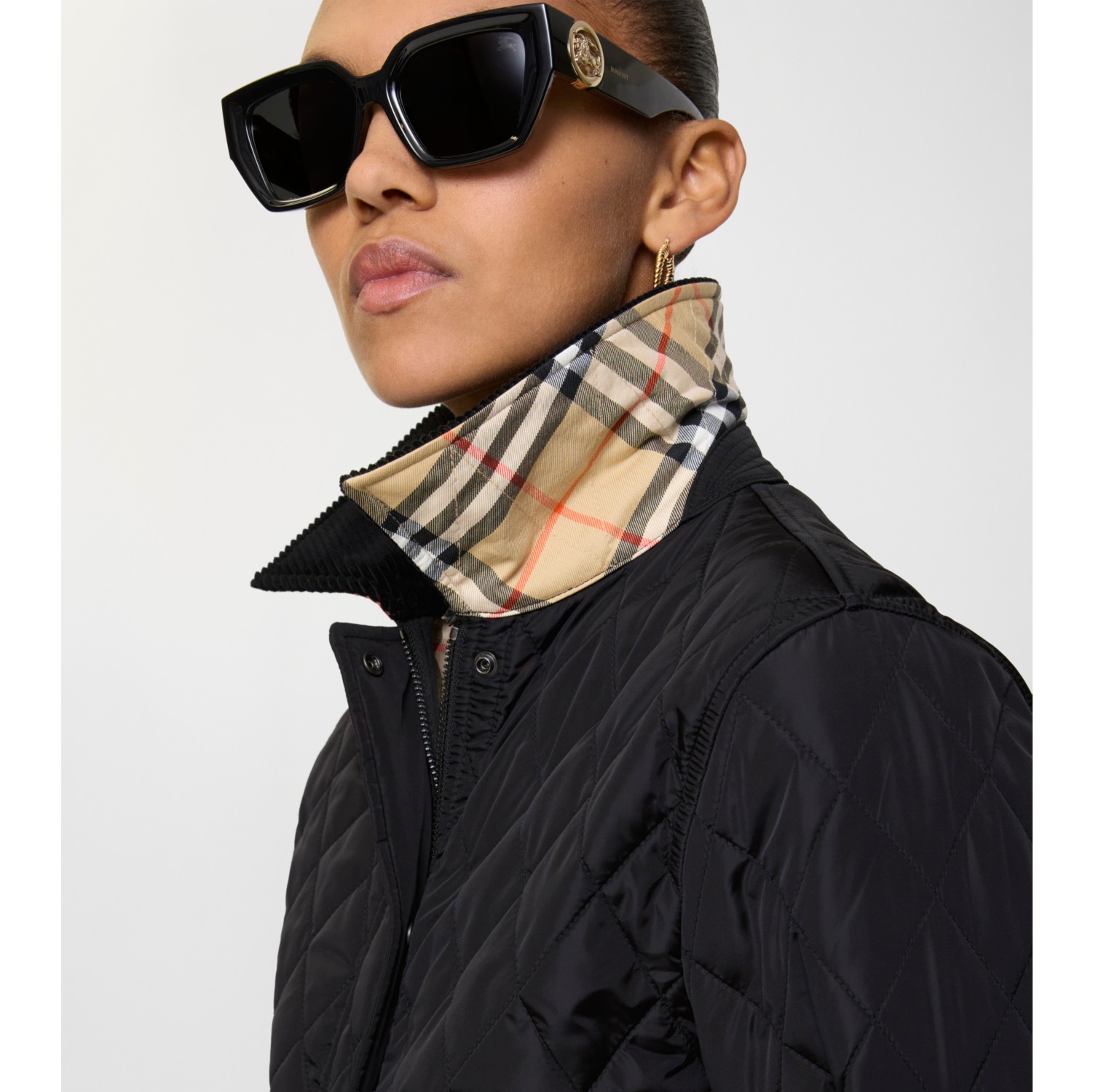 Cropped Quilted Nylon Jacket