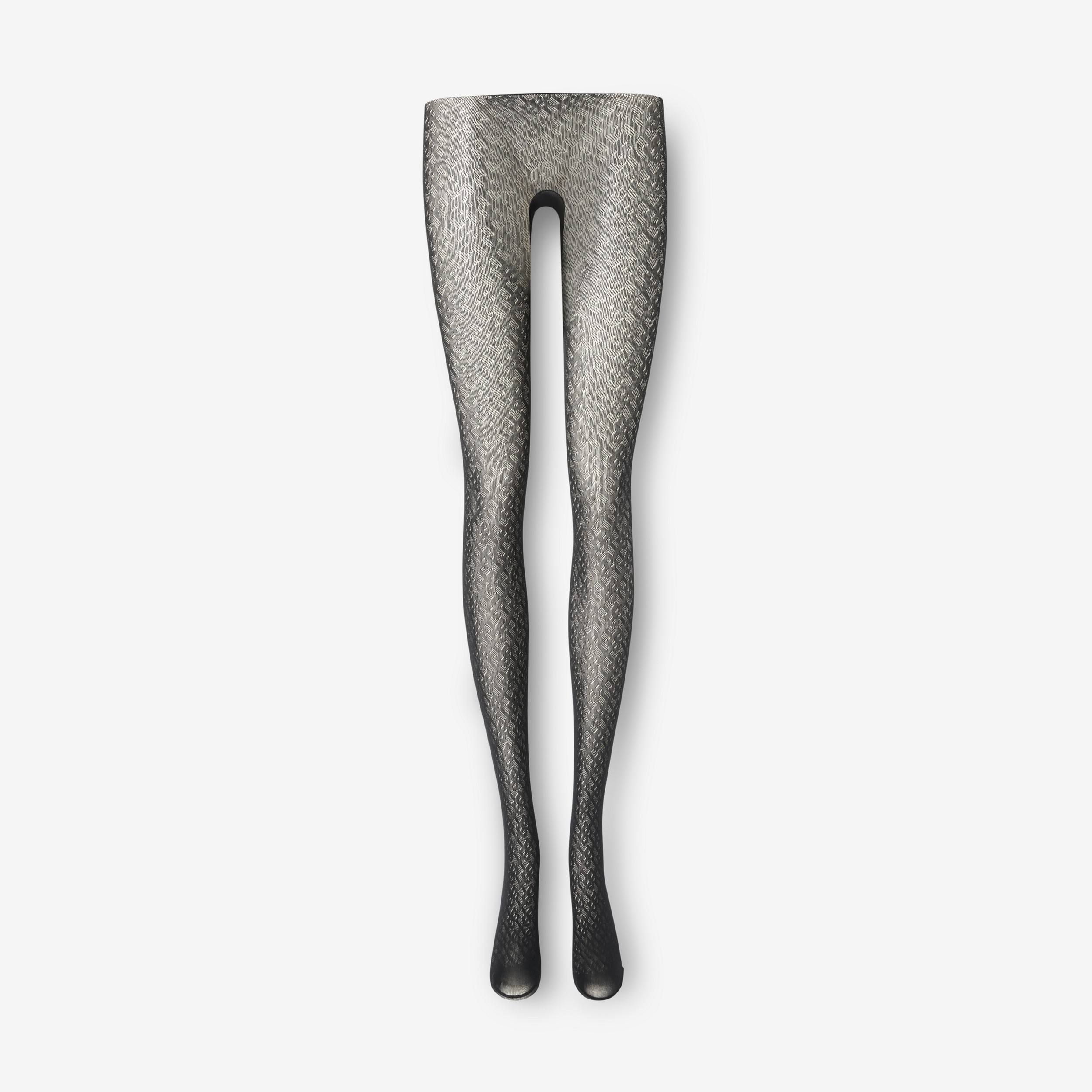 Meia-calça com monograma (Preto) - Mulheres | Burberry® oficial - 1