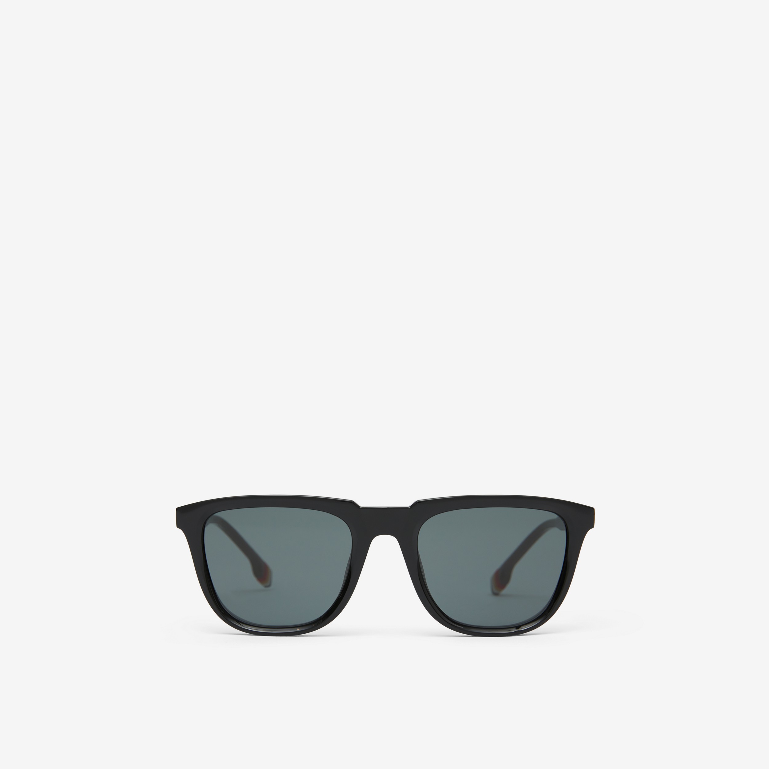 Sonnenbrille mit eckiger Fassung und Streifendetail (Schwarz) - Herren | Burberry® - 1