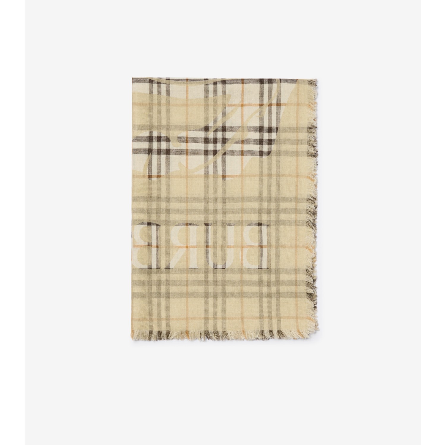 Wide EKD Check Wool Silk Scarf