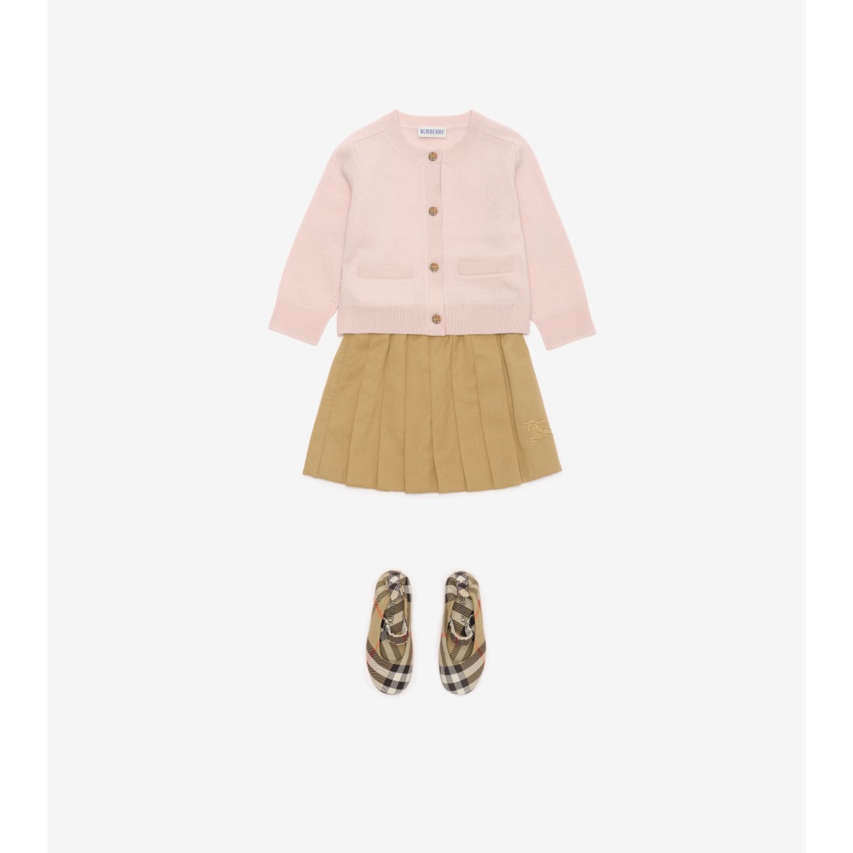  Check Patch Wool Cashmere Cardigan