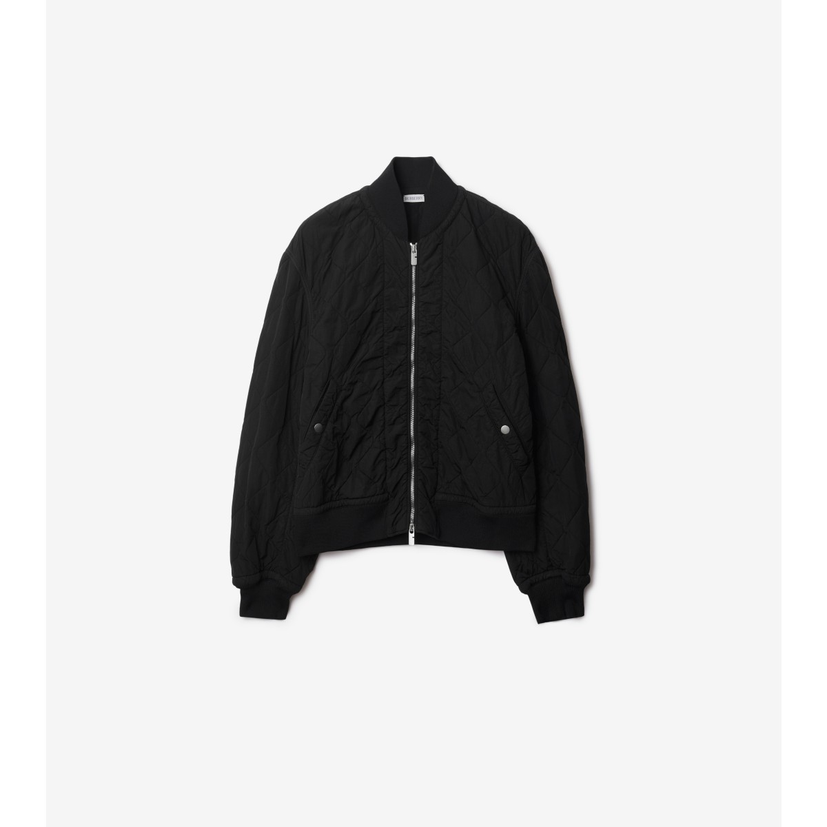 Shop Burberry Quilted Nylon Bomber Jacket In Onyx