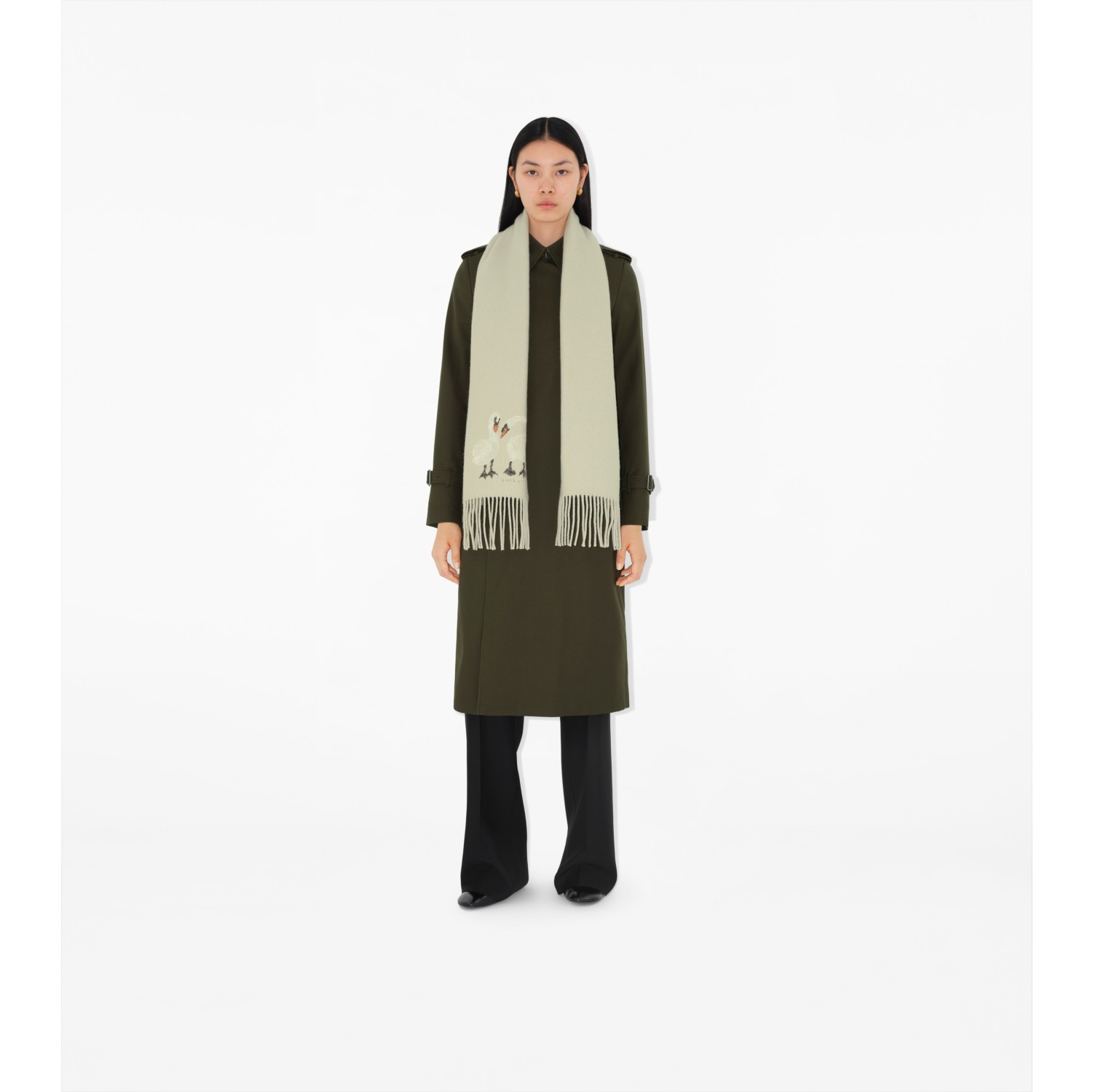 Swan Wool Cashmere Scarf