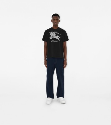 Burberry Embroidered EKD Cotton T-shirt Black