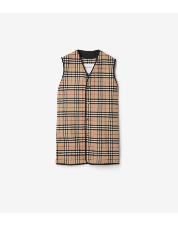Gilet intérieur en laine et cachemire Check