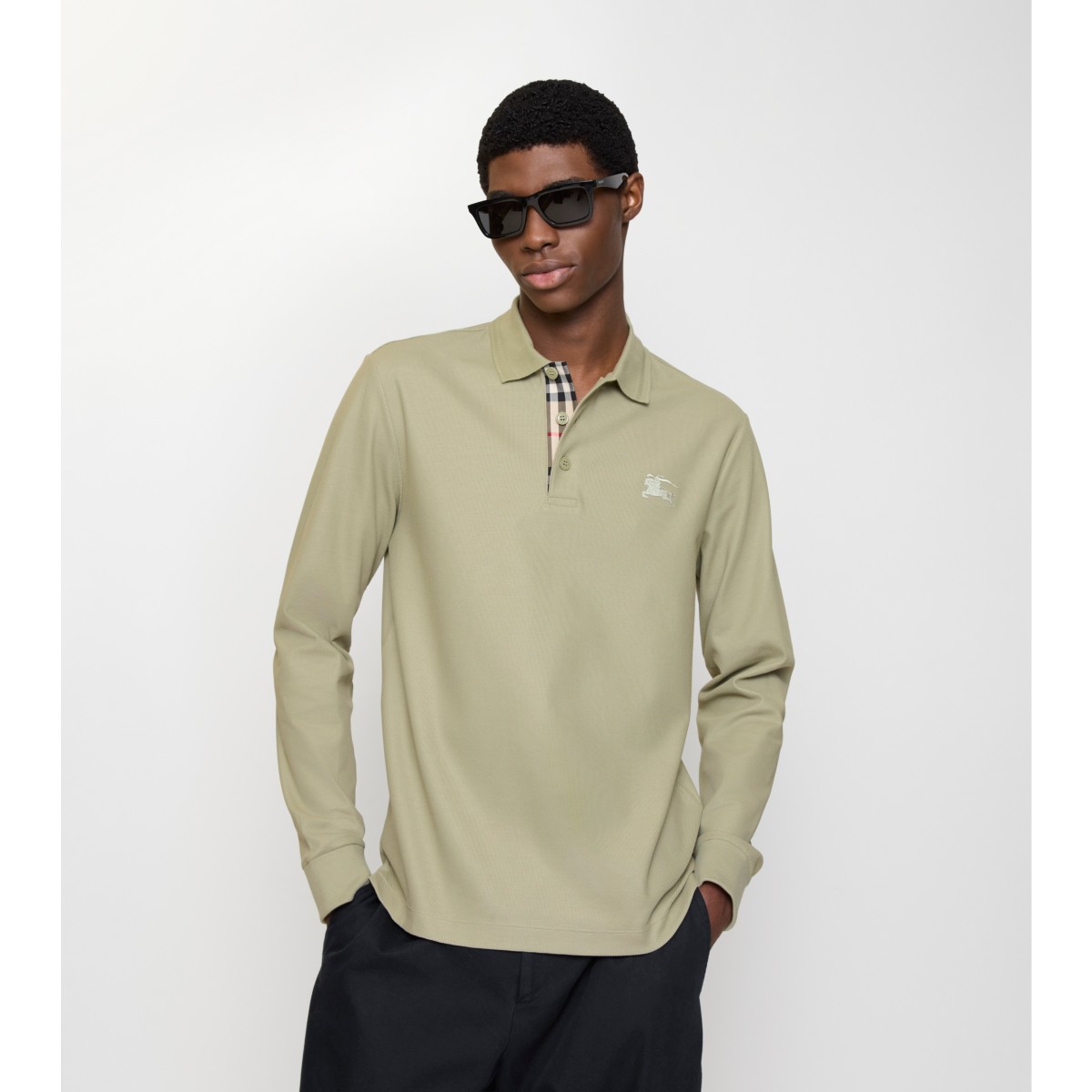  Check Long-sleeve Polo Shirt