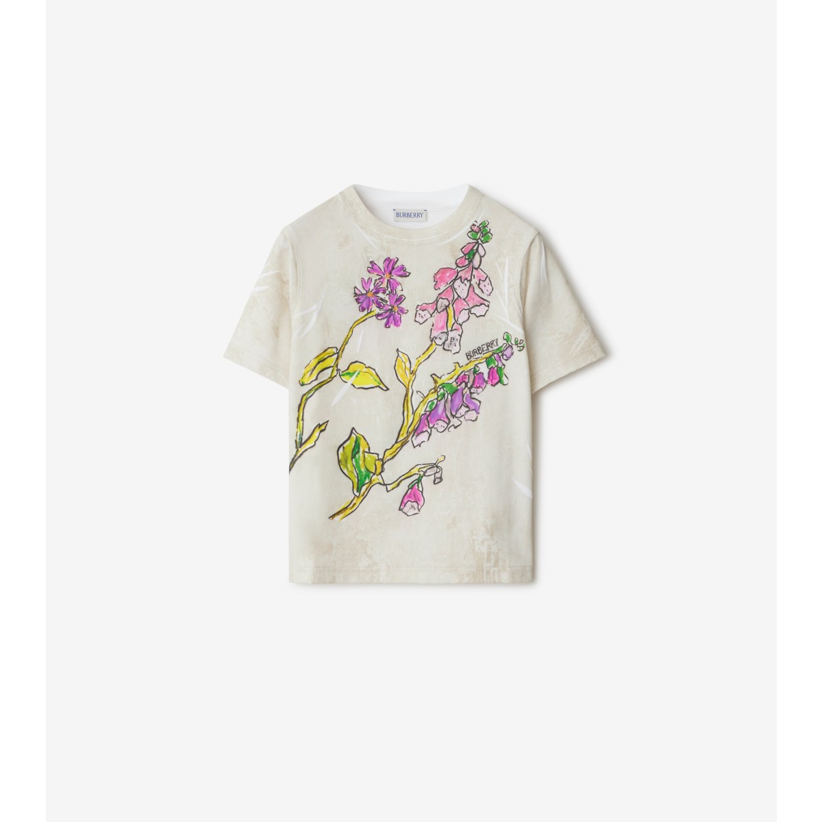 Shop Burberry Childrens Foxglove Cotton T-shirt In Calico