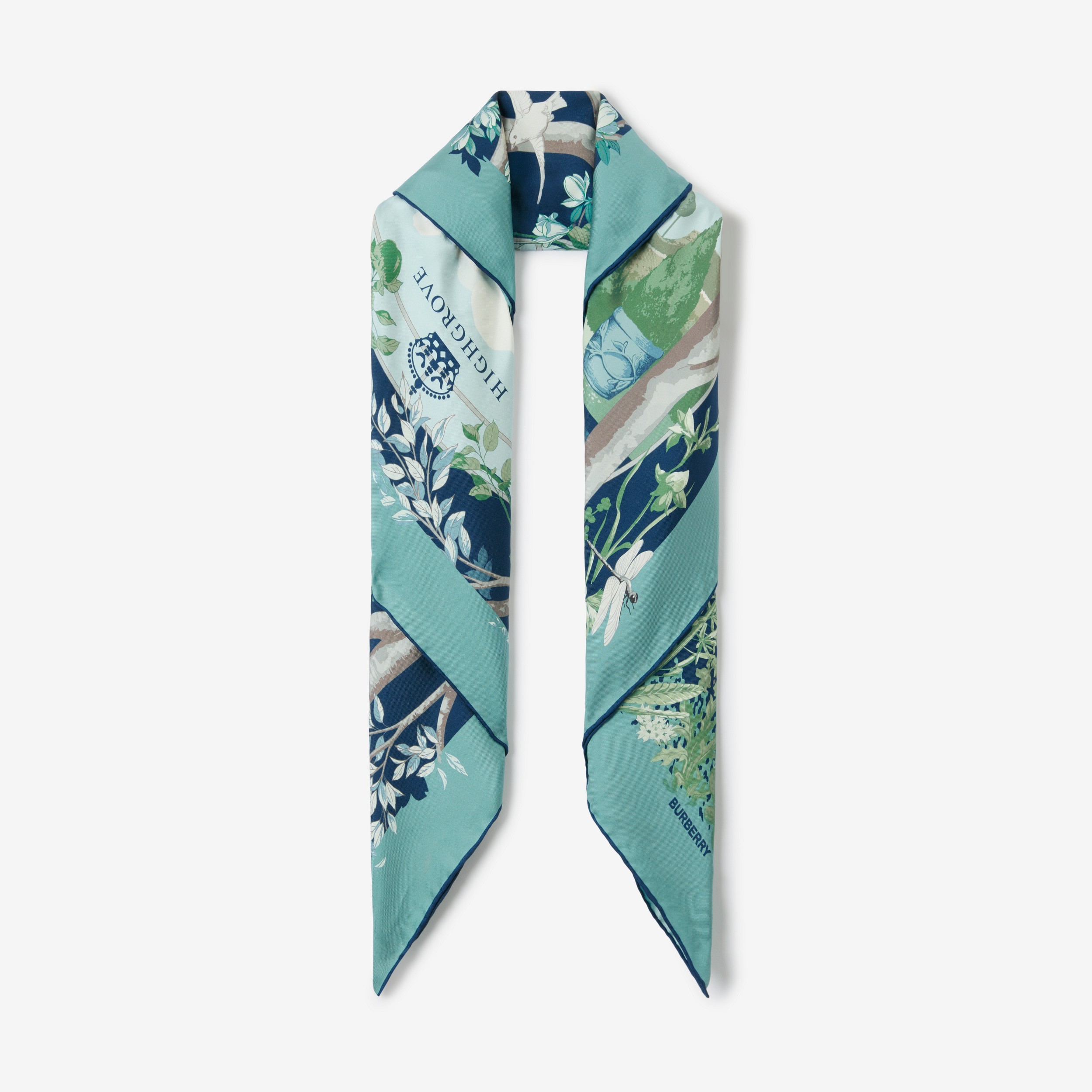Pañuelo cuadrado en seda con motivo Highgrove (Pato) | Burberry® oficial - 2