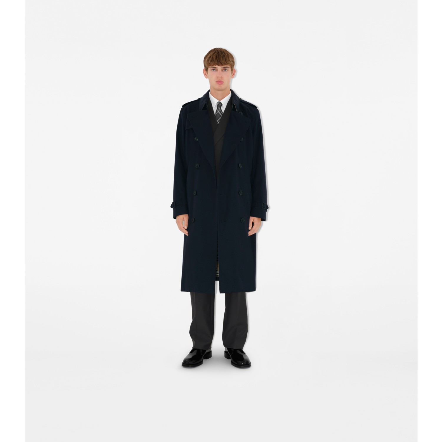 Long Kensington Heritage Trench Coat in Coal blue Men Burberry Official