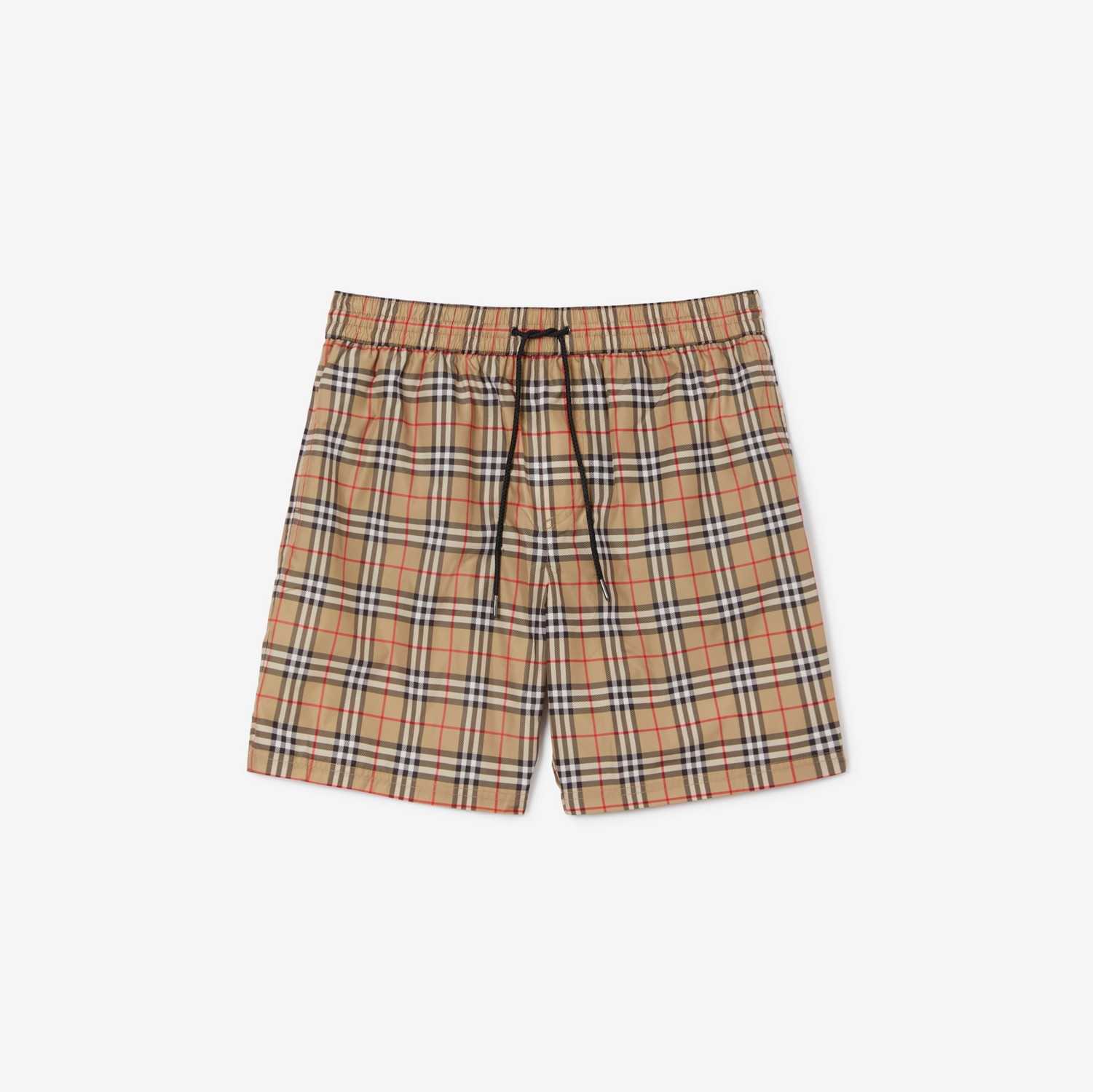 Check Drawcord Swim Shorts in Archive Beige - Men | Burberry® Official
