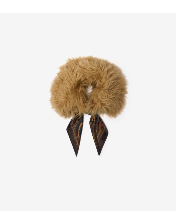Scarf Trim Shearling Collar
