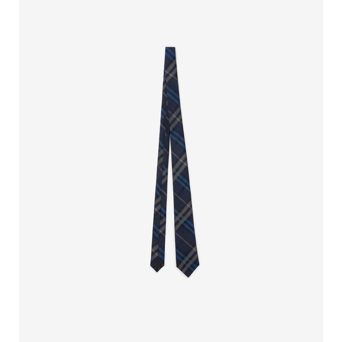 Burberry Check Silk Tie In Ink