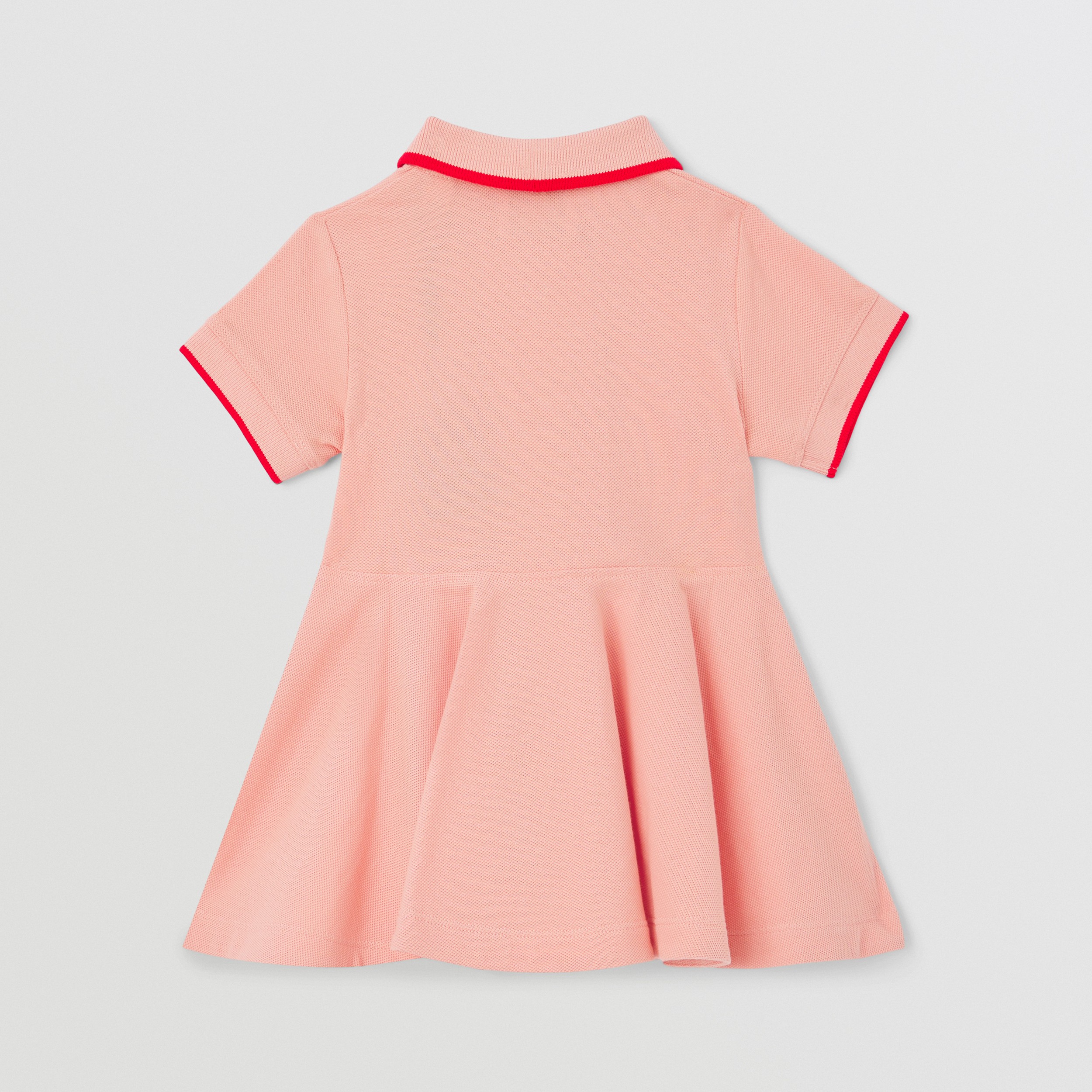 Poloshirtkleid aus Baumwollpiqué mit Streifendetail (Helles Lehmrosa) - Kinder | Burberry® - 4