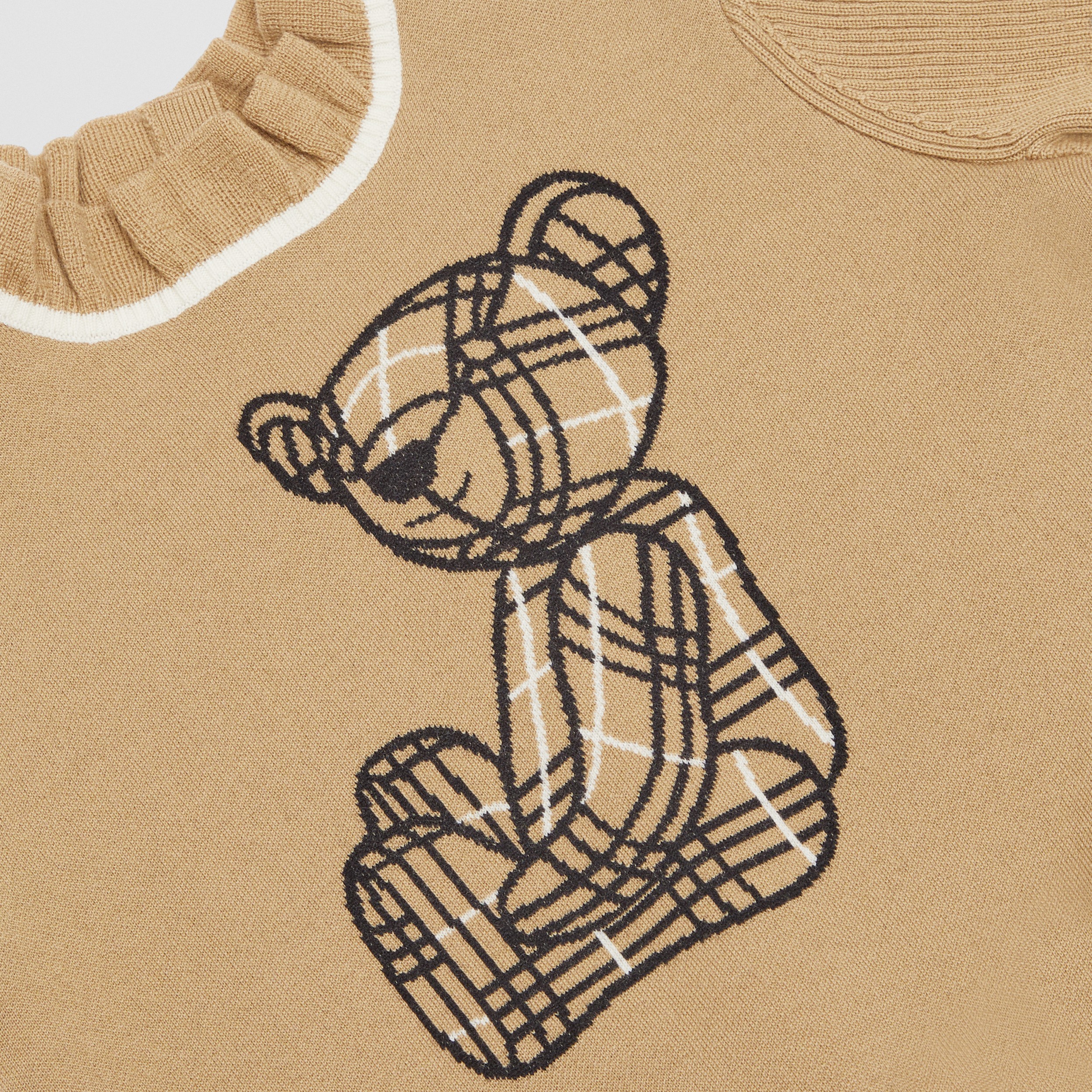Blusa de lã com Thomas Bear em intársia (Bege Clássico) | Burberry® oficial - 2