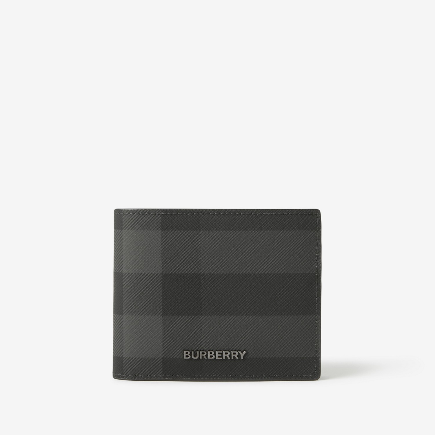 Check Slim Bifold Wallet in Charcoal - Men | Burberry® Official