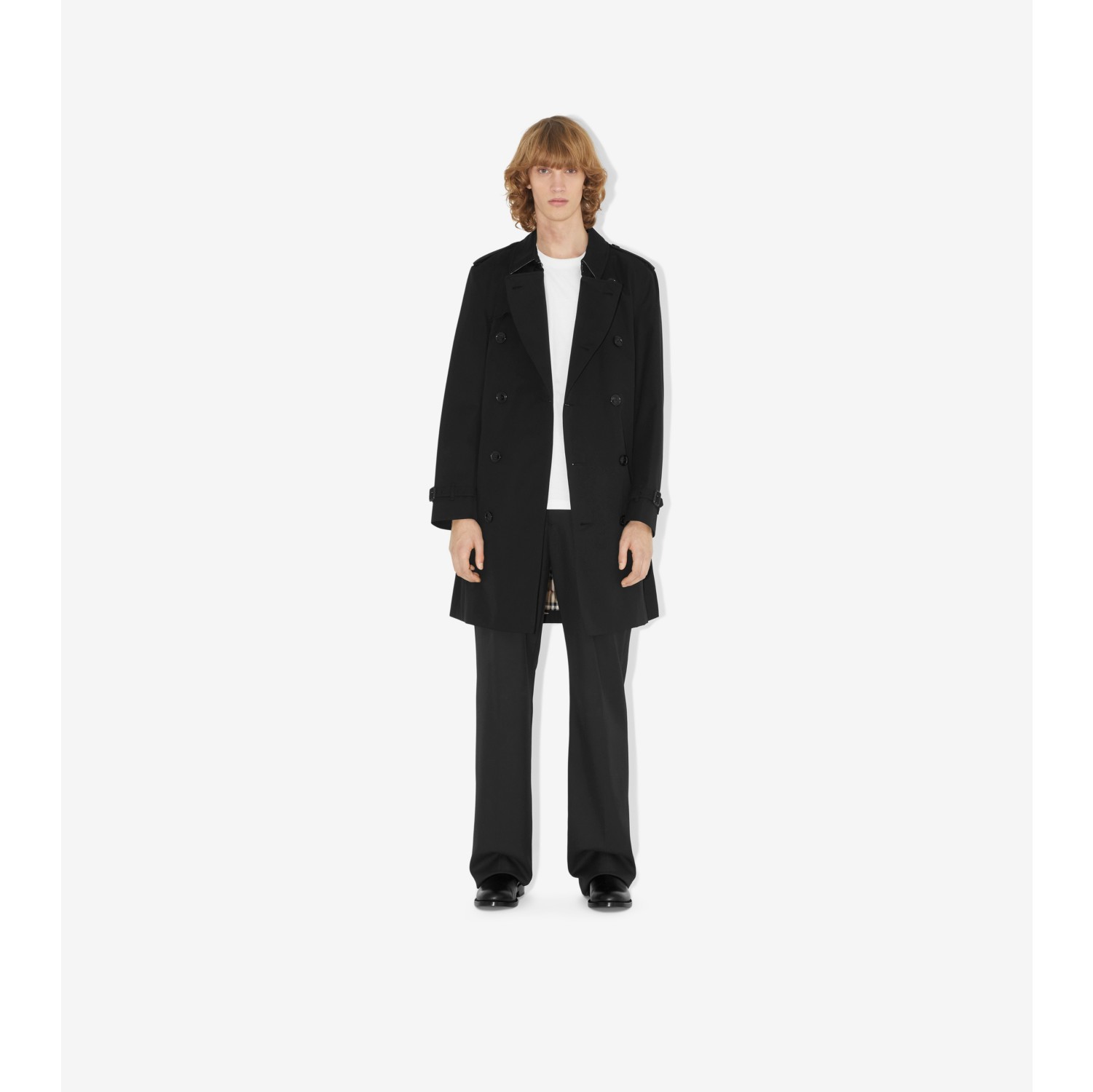 Trench Héritage mi-long Kensington (Noir) - Homme | Site officiel Burberry®