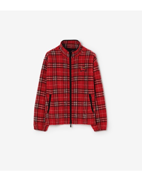 Check Wool Cashmere Blend Fleece