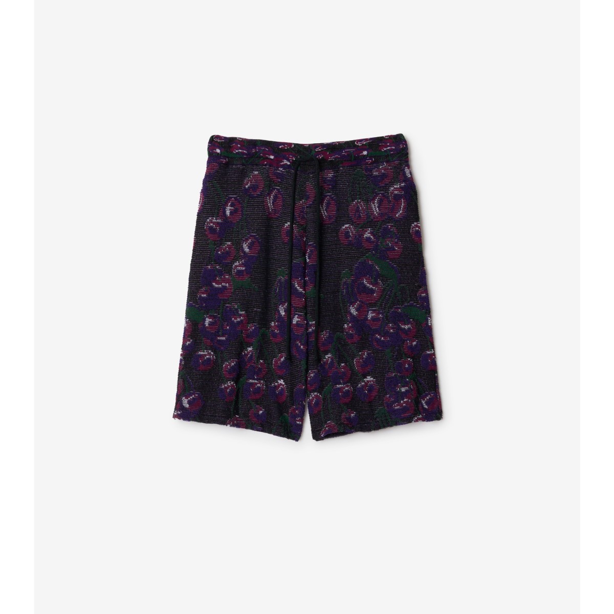 Burberry Patterned Intarsia-knit Cotton-blend Shorts In Cherry