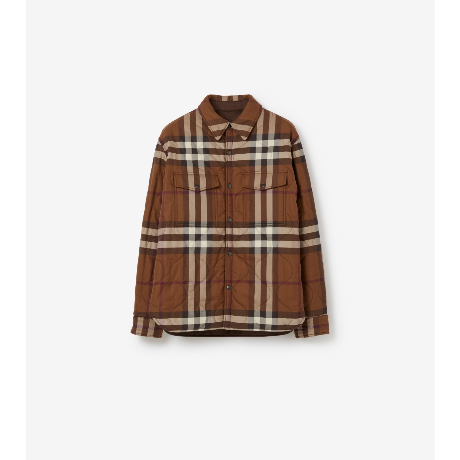 リバーシブル キルティング オーバーシャツ (ダークトリュフブラウン) - メンズ | Burberry®公式サイト