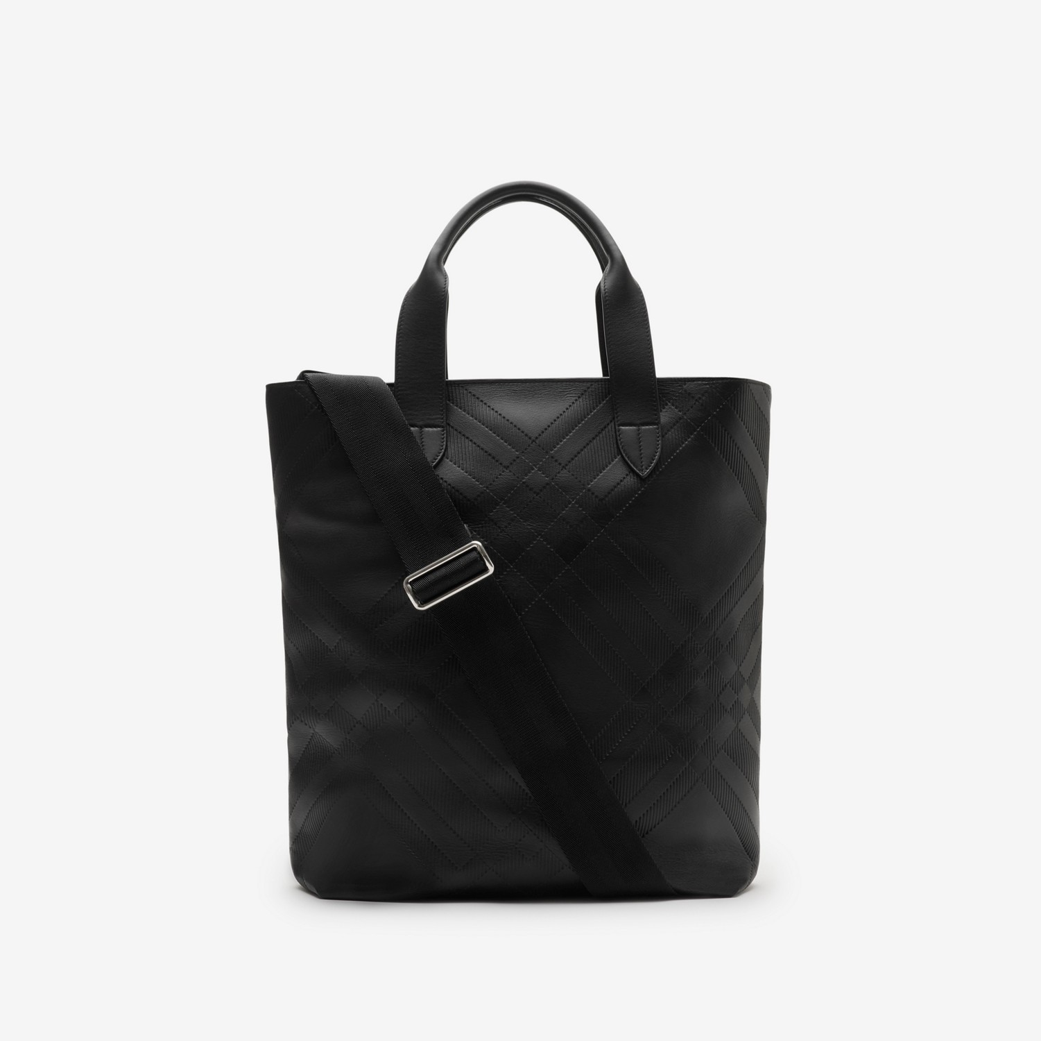 エンボスチェック トート (ブラック) - メンズ | Burberry®公式 エンボスチェック トート (ブラック) - メンズ | Burberry®公式