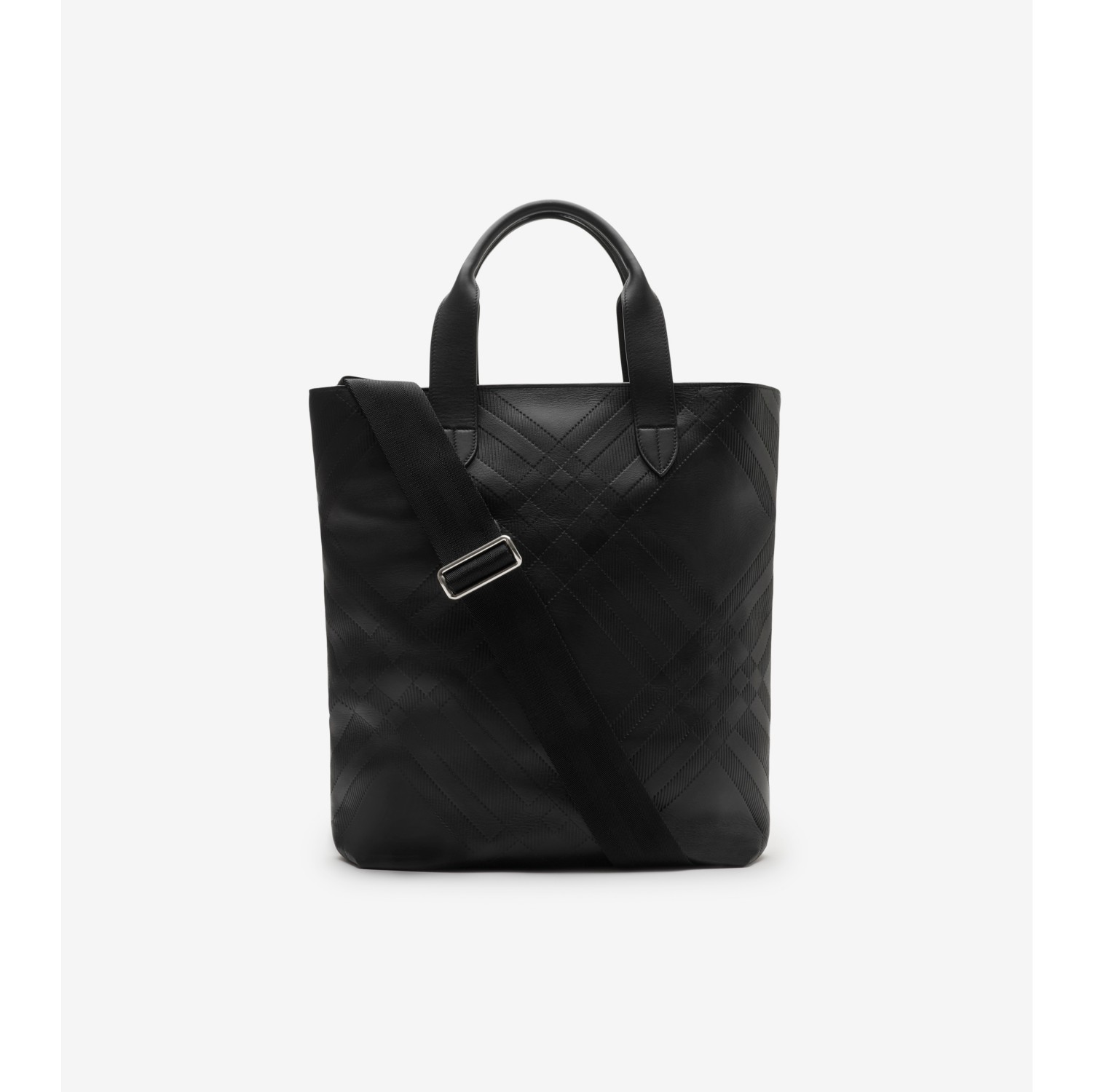 Bolso tote con motivo a cuadros grabado