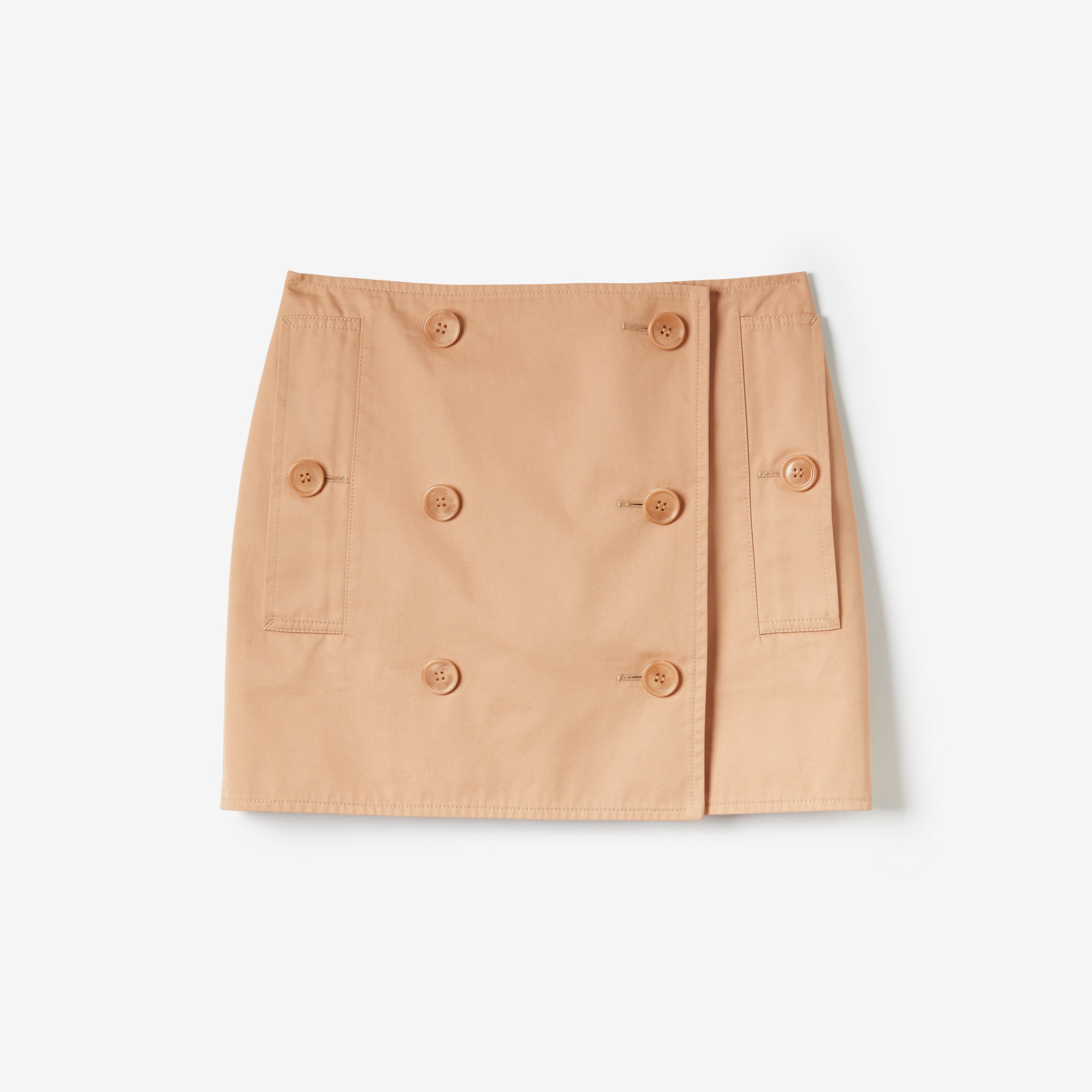 Cotton Gabardine Trench Mini Skirt in Pale Nude - Women | Burberry® Official - 1