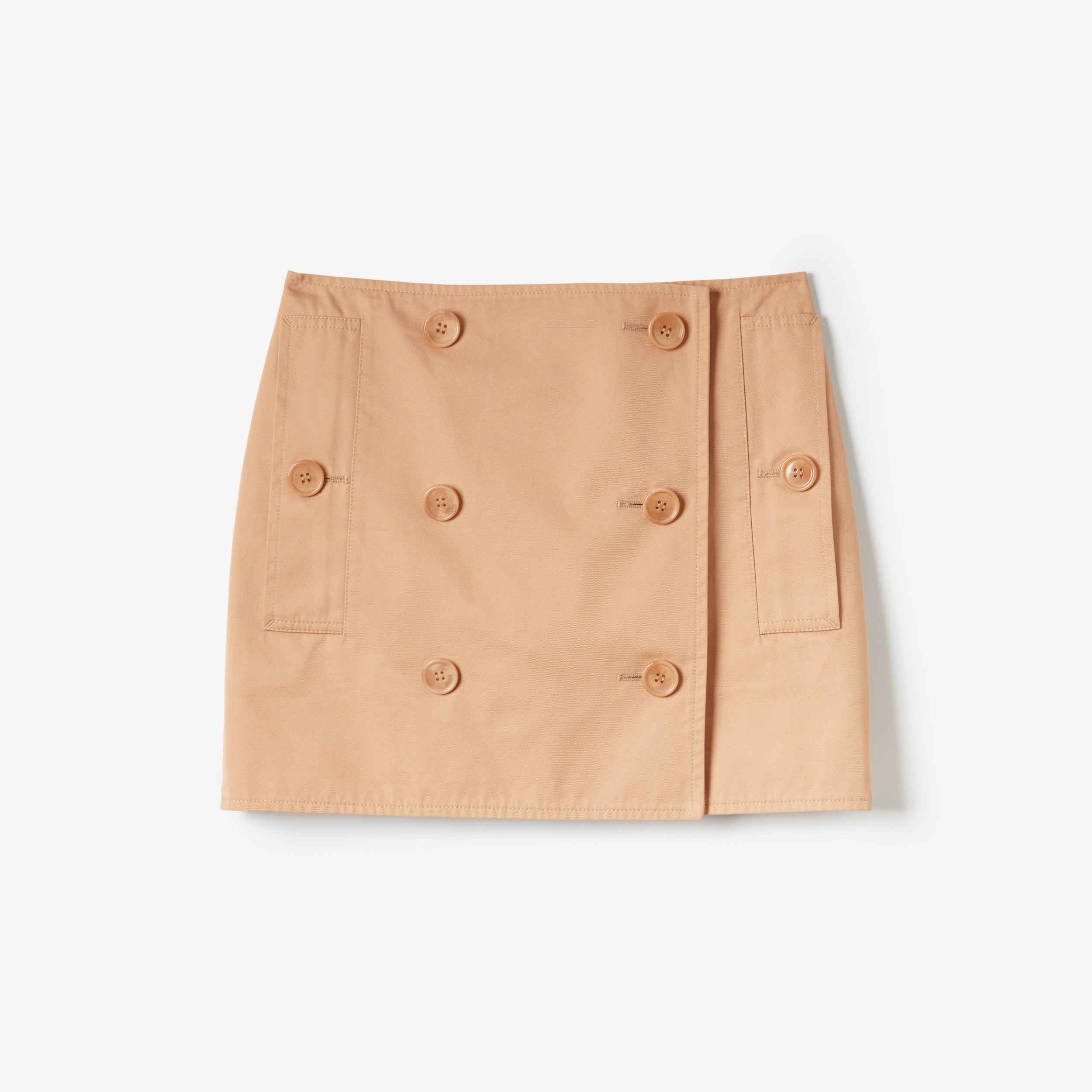 Cotton Gabardine Trench Mini Skirt in Pale Nude - Women | Burberry® Official - 1