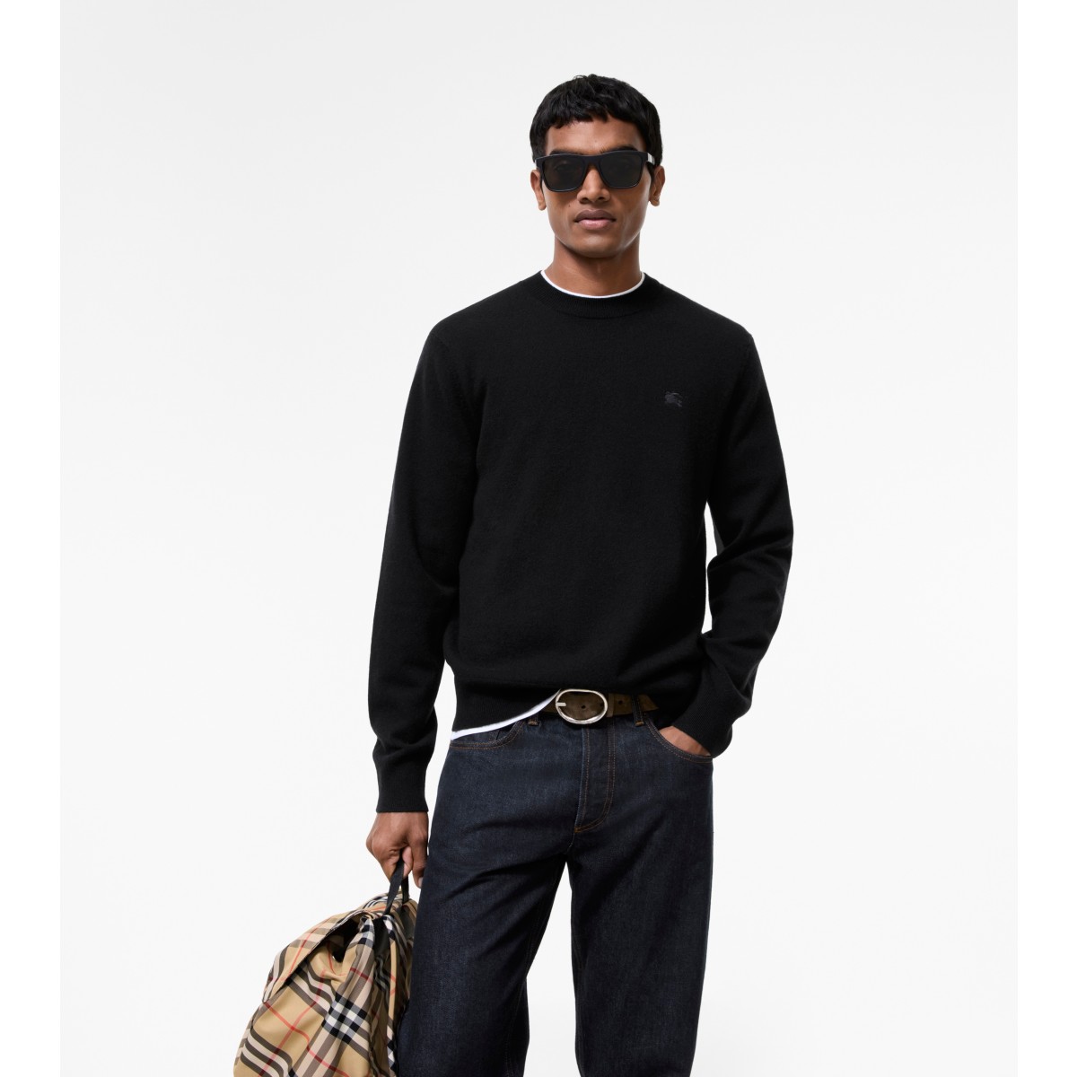  Check Cashmere Blend Sweater