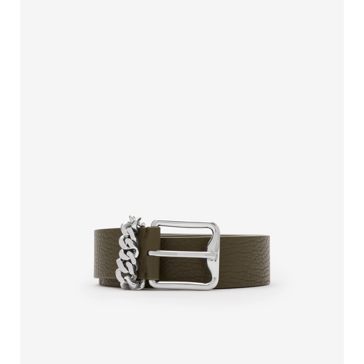 Cinto B Buckle de couro com corrente