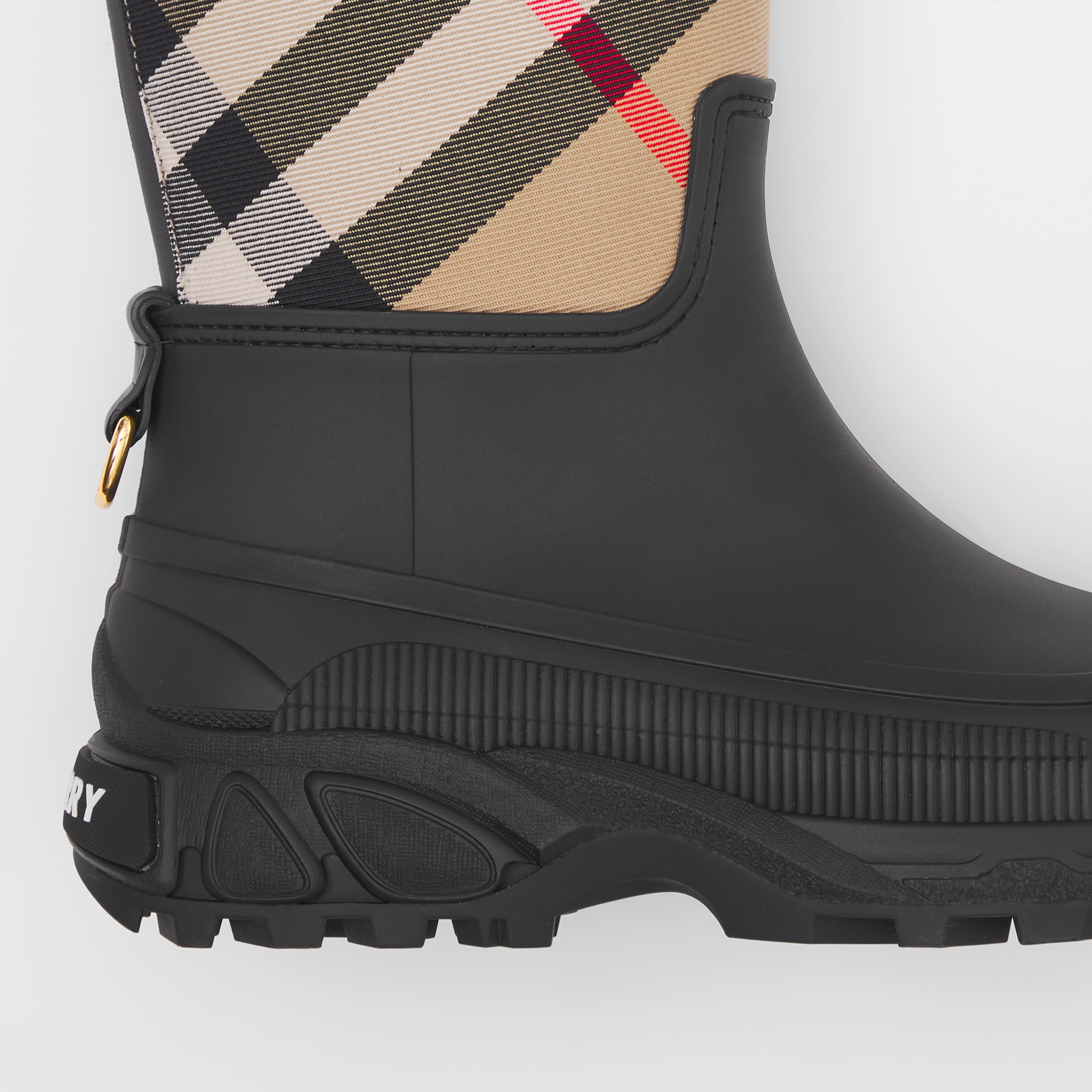 Bio-based Sole House Check Panel Rain Boots in Black/archive Beige - Women | Burberry® Official - 2