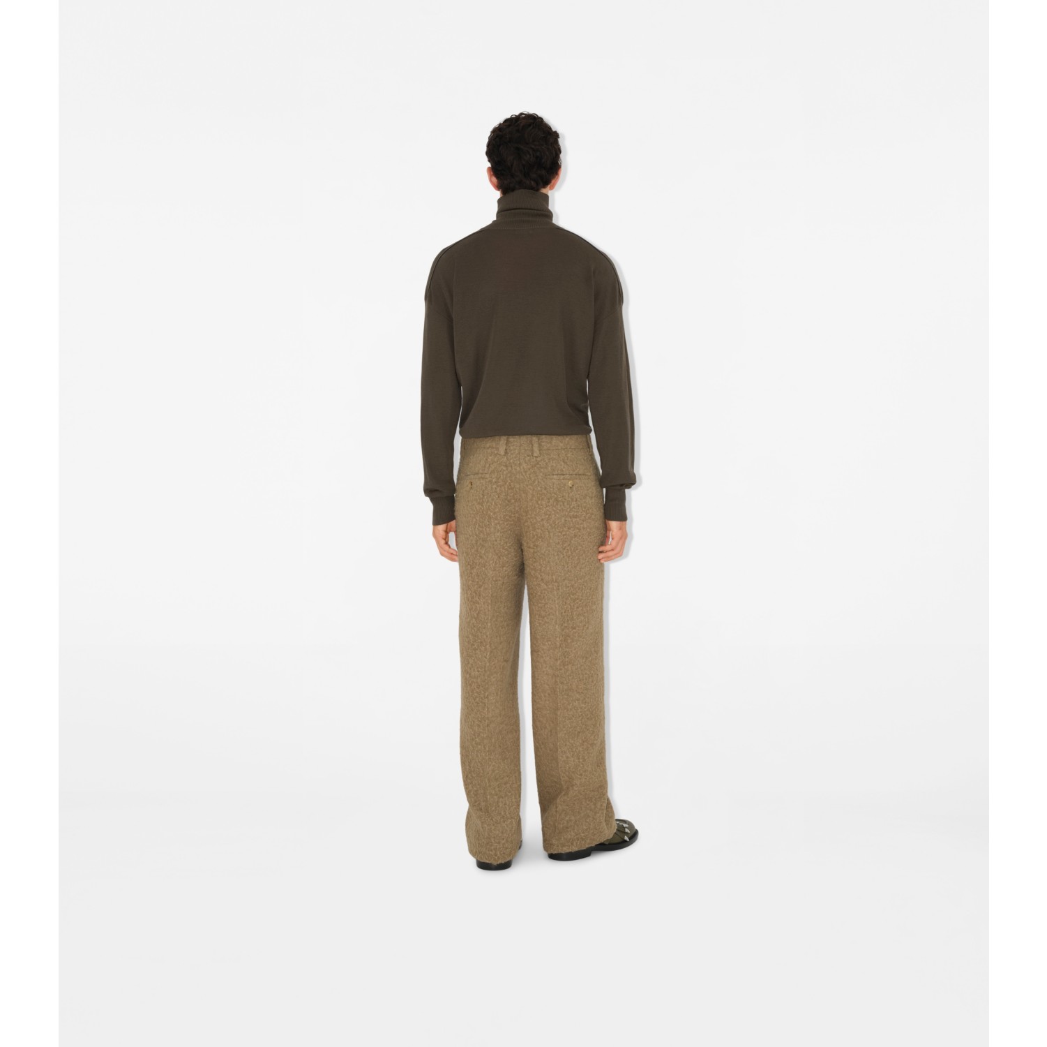 Linen Wool Blend Tailored Trousers