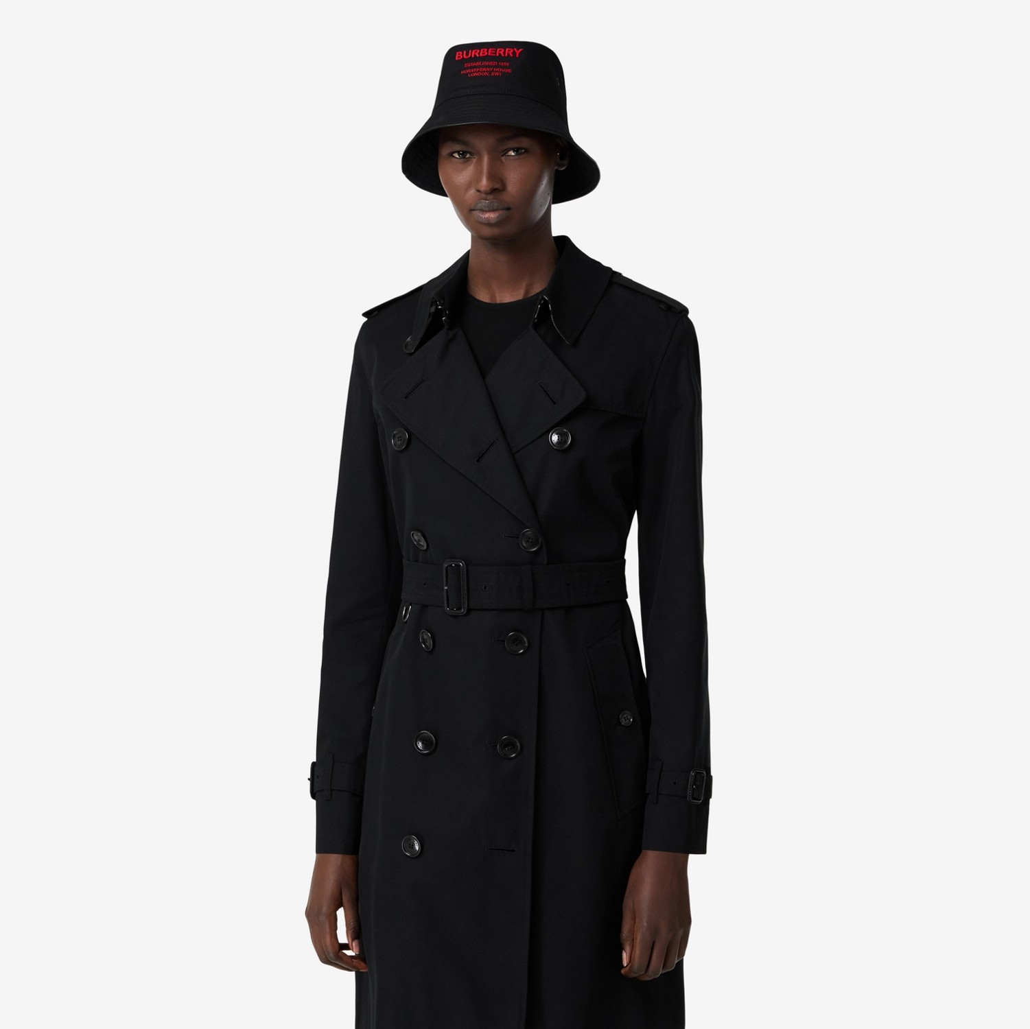 Trench coat Heritage Kensington de longitud media (Negro) - Mujer | Burberry® oficial
