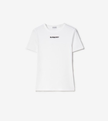 リブ ストレッチコットン Tシャツ (ホワイト) - ウィメンズ | Burberry
