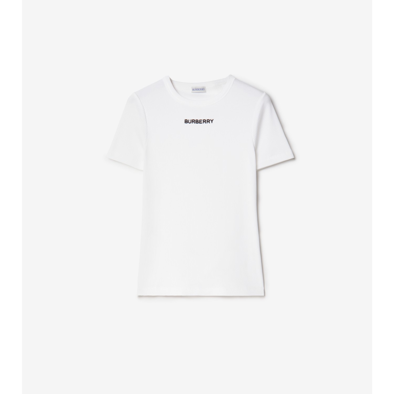 Ribbed Stretch Cotton T-shirt