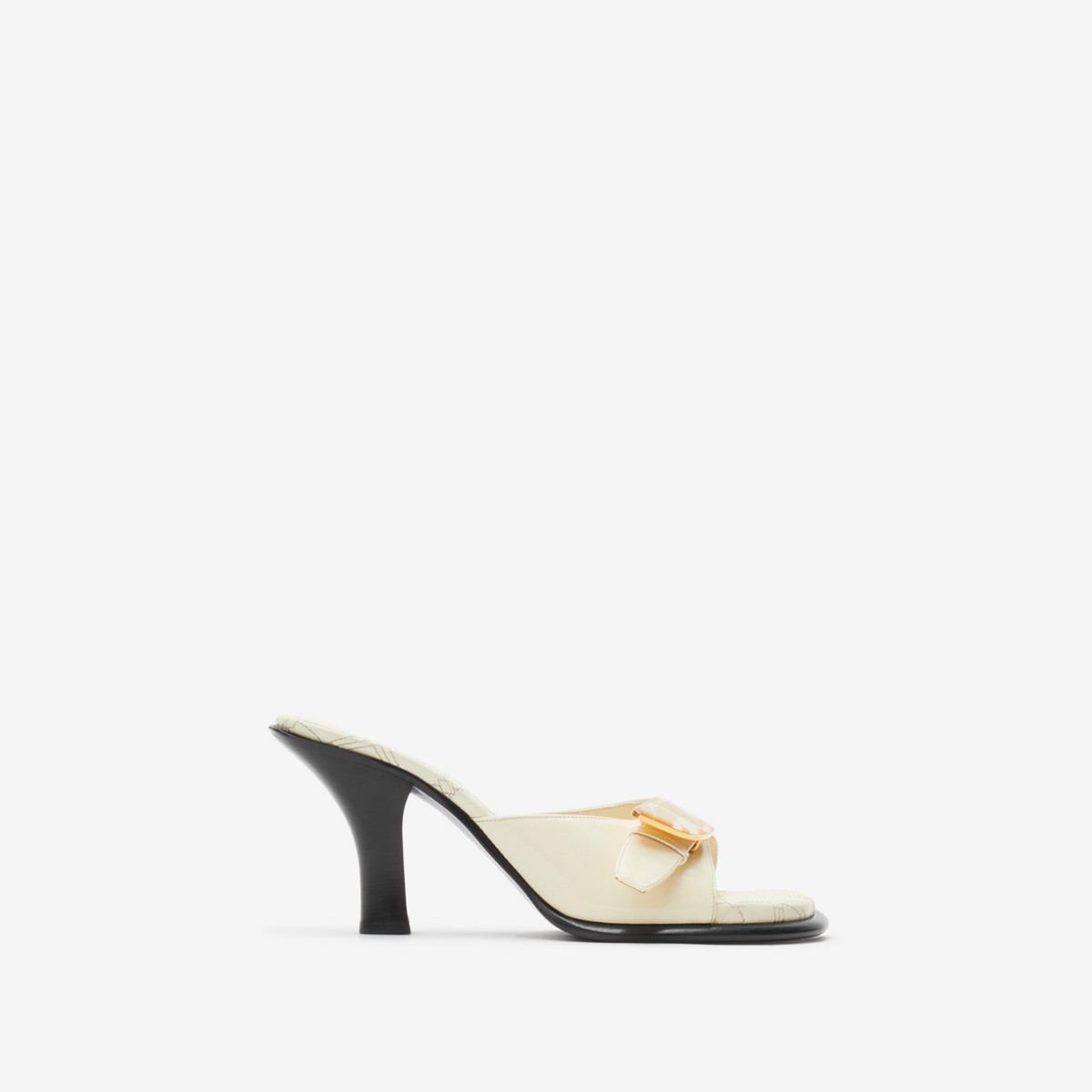 Shop Burberry Leather Bay Mules In Wool