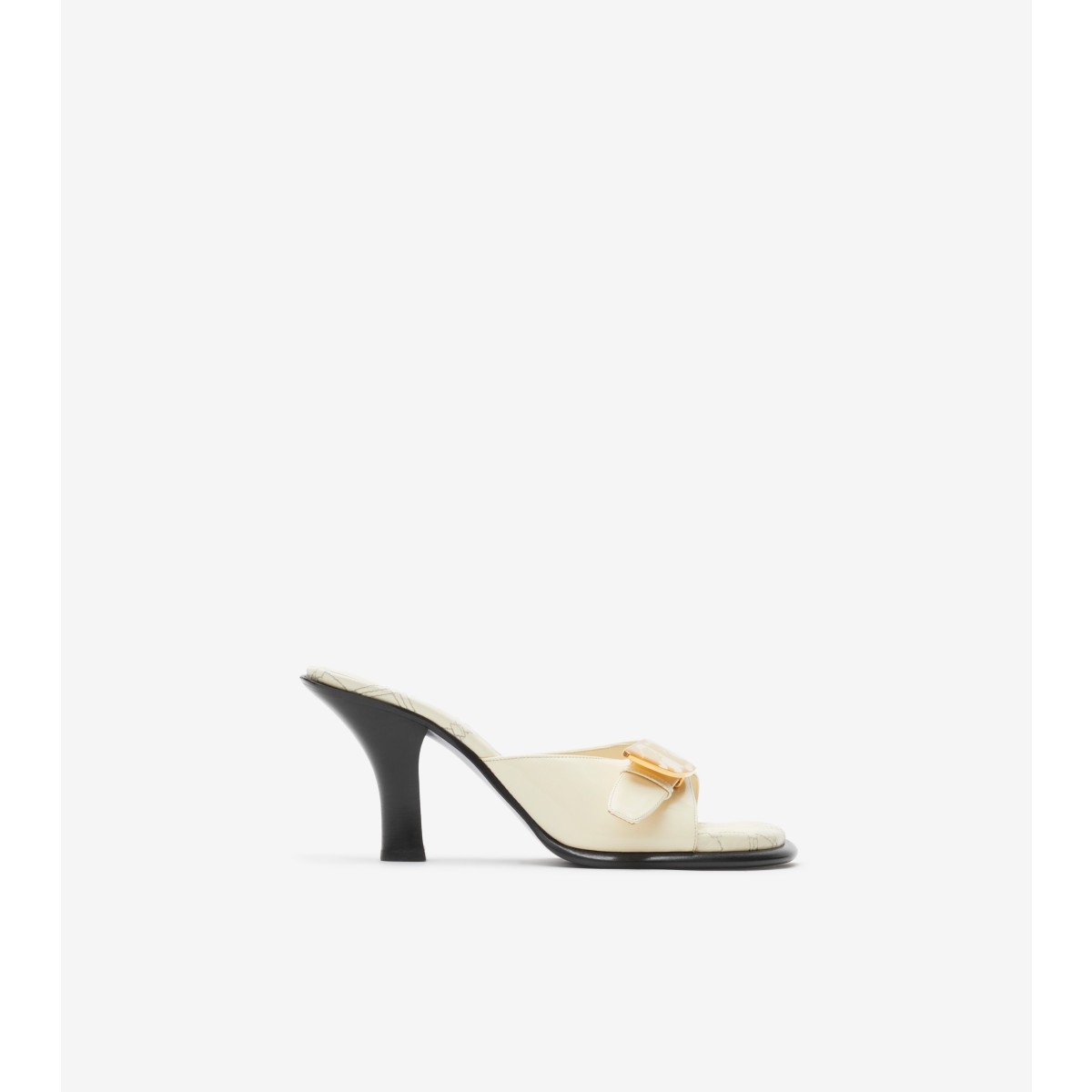 Shop Burberry Leather Bay Mules In Wool