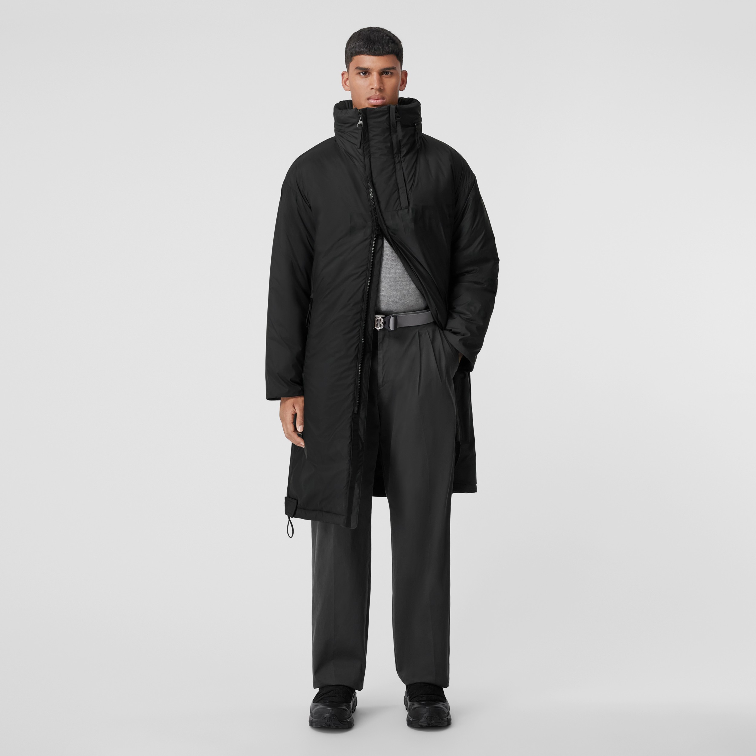 Packaway Hood Horseferry Print Parka in Black - Men | Burberry® Official - 1