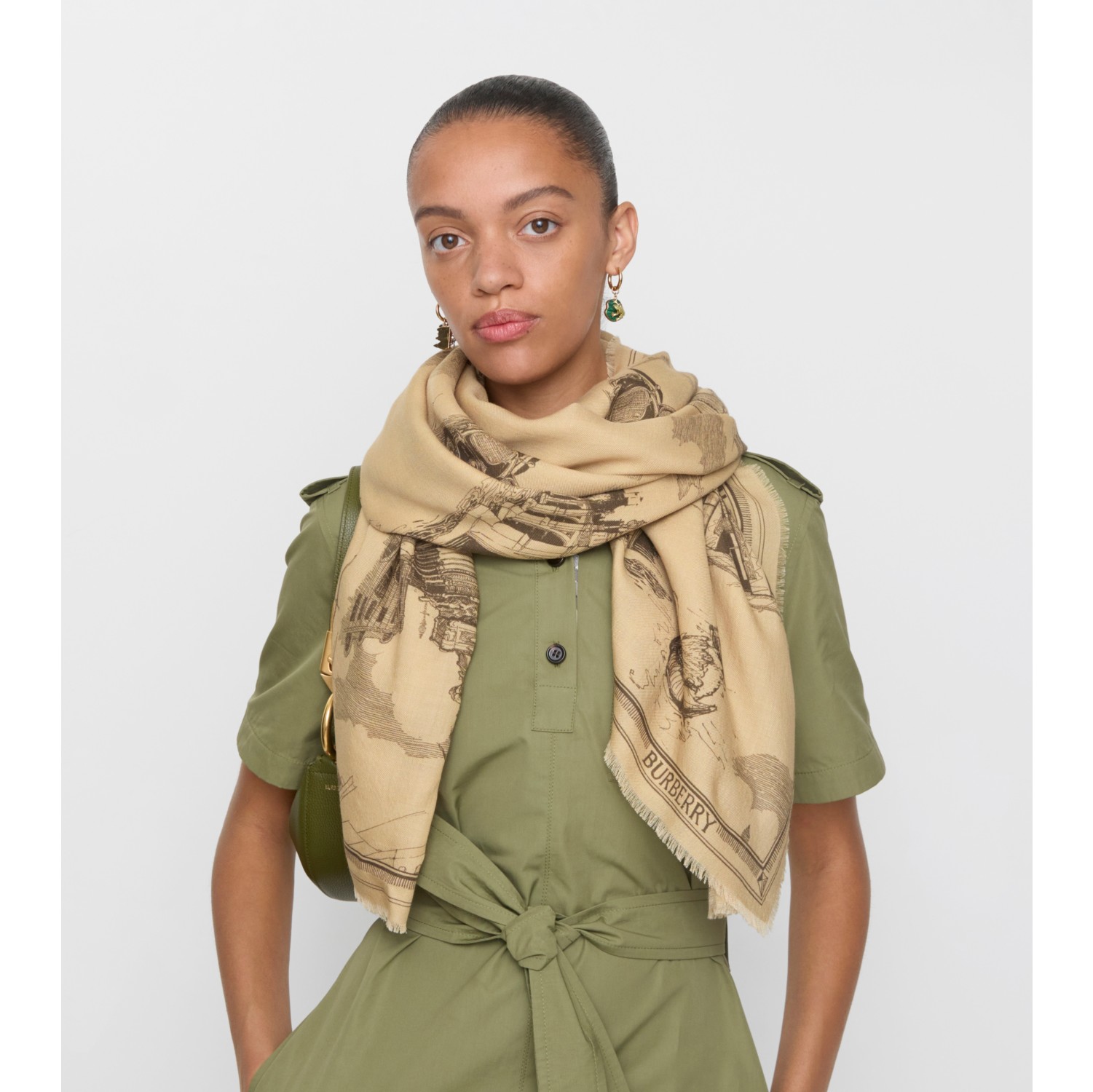 London Landmarks Wool Silk Scarf