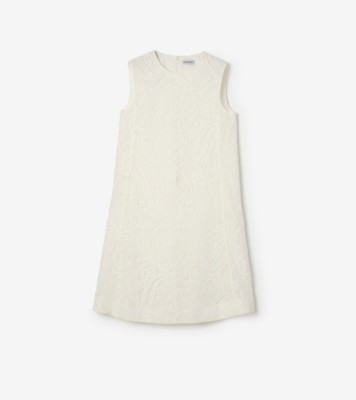 Paisley Lace Shift Dress in Chalk white - Women | Burberry® Official