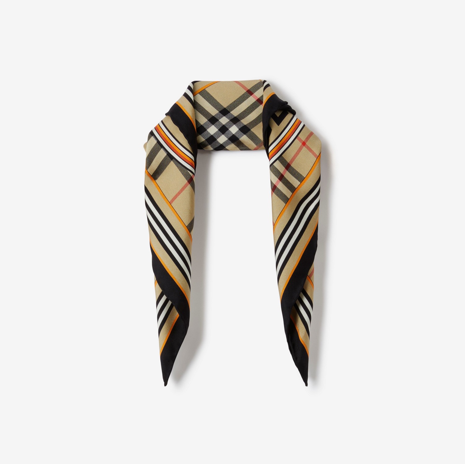 Montage Print Silk Small Square Scarf in Archive Beige | Burberry® Official