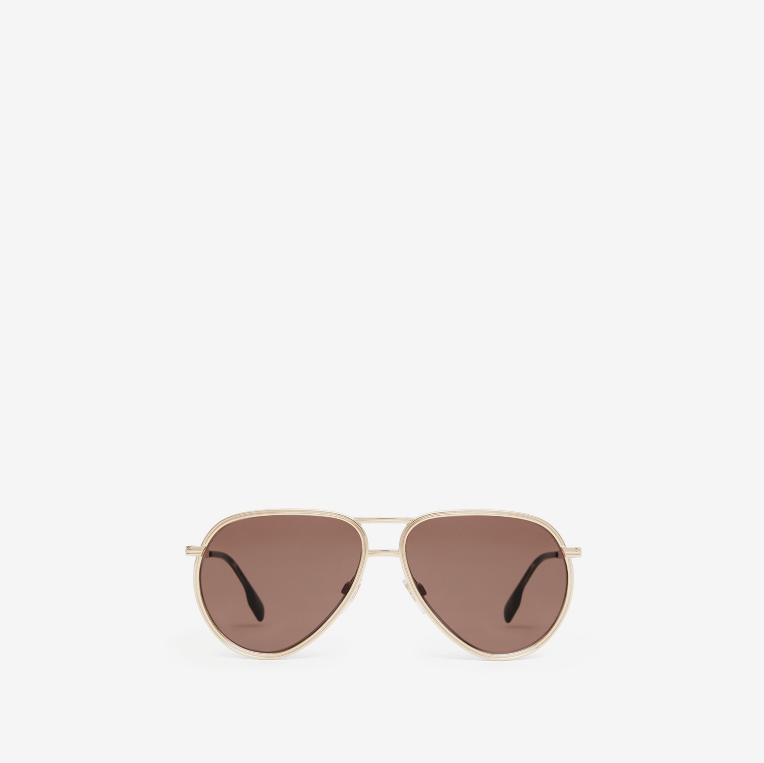 Óculos de sol com armação aviador (Marrom Escuro) - Homens | Burberry® oficial