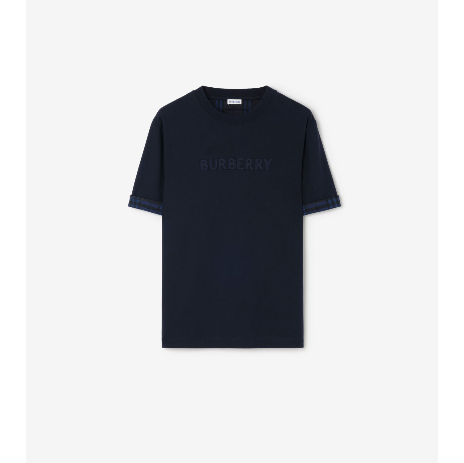 Check Trim Cotton T-shirt